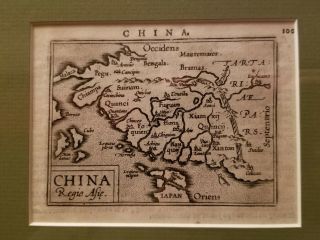 16th Or 17th Century Map Of China With Great Wall