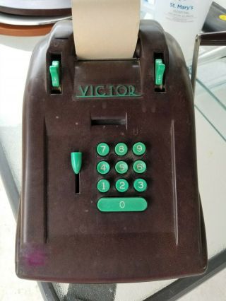 Vintage Victor 10 - Key Adding Machine Bakelite Brown