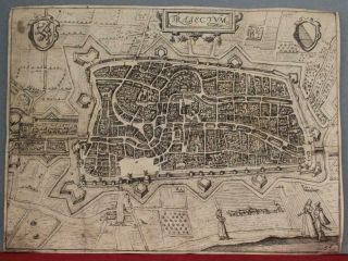 Utrecht Netherlands 1625 Guicciardini Antique Copper Engraved City View