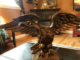 Carved Wood Gilt Gilded American Eagle Vintage