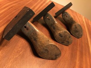3 Antique Shoe Form/Mold Bookends 2