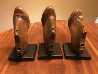 3 Antique Shoe Form/Mold Bookends 8