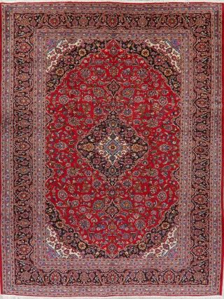 VINTAGE Traditional Floral RED Area Rug Hand - Knotted Oriental Wool Carpet 10x13 2