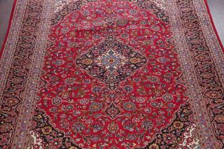 VINTAGE Traditional Floral RED Area Rug Hand - Knotted Oriental Wool Carpet 10x13 4