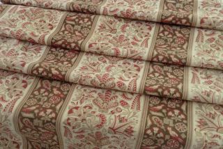 Antique French fabric printed cotton upholstery Arts and Crafts stlye 1880 - 90 3