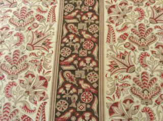 Antique French fabric printed cotton upholstery Arts and Crafts stlye 1880 - 90 5