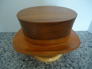 Mens Hat Making Mold Block Form Vintage Millinery Hard Wood Store Display Stand 2