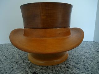 Mens Hat Making Mold Block Form Vintage Millinery Hard Wood Store Display Stand 5