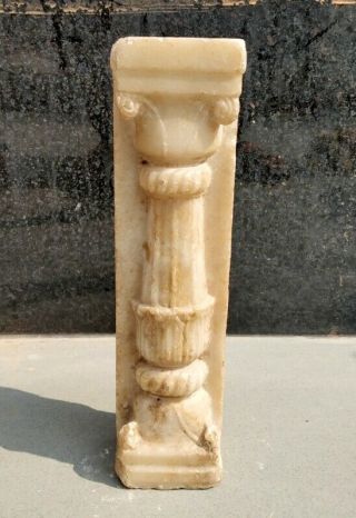 Antique Old Hindu Temple Marble Stone Pillar Fine Hand Carved