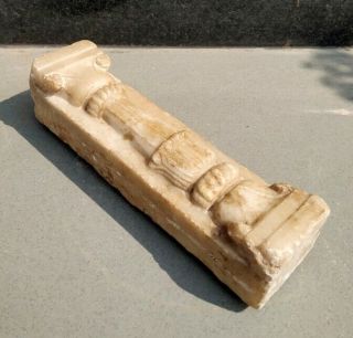 Antique Old Hindu Temple Marble Stone Pillar Fine Hand Carved 3