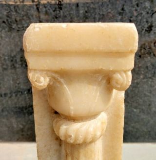 Antique Old Hindu Temple Marble Stone Pillar Fine Hand Carved 4