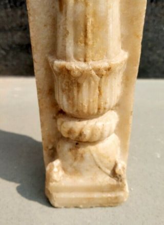 Antique Old Hindu Temple Marble Stone Pillar Fine Hand Carved 5