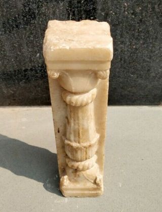 Antique Old Hindu Temple Marble Stone Pillar Fine Hand Carved 6