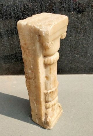 Antique Old Hindu Temple Marble Stone Pillar Fine Hand Carved 7