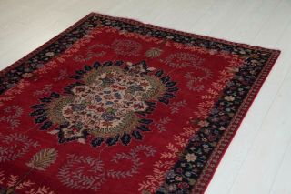 6.  2x4.  6ft Antique Hand - Knotted Persian Tribal Area Rug,  Floral Red Vintage Rug
