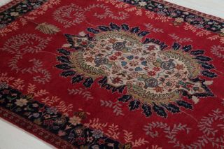 6.  2x4.  6ft Antique Hand - Knotted Persian Tribal Area Rug,  Floral Red Vintage Rug 6