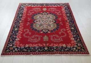 6.  2x4.  6ft Antique Hand - Knotted Persian Tribal Area Rug,  Floral Red Vintage Rug 8