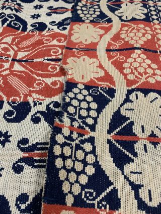 Vintage Antique Knox County Ohio 1853 Jacquard Coverlet Named 6