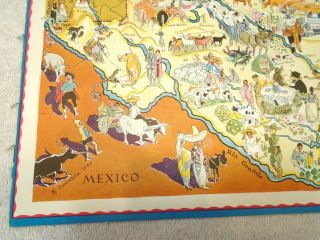 Berta & Elmer Hader 1932 Pictorial Character State Map of Texas 9 x 12 4