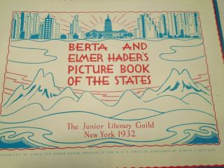 Berta & Elmer Hader 1932 Pictorial Character State Map of Texas 9 x 12 7