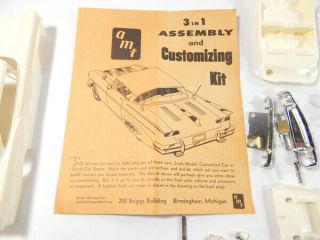 Vintage AMT 3 in 1 1958 Ford Hardtop Car Model Kit w/Box 9