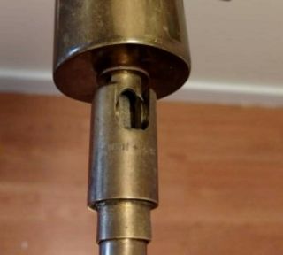 Koch,  Lowy Mid Century Brass Tent Shade Adjustable Pharmacy Floor Lamp Circa 60 4