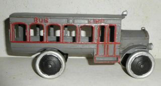 Dent " Bus Lines " Cast Iron Antique Toy Truck