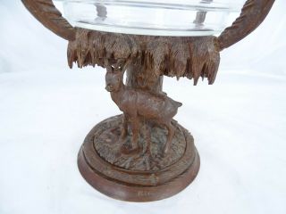 Antique Swiss Black Forest Wood Carving - Ibex with a Glass Cup 3