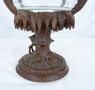 Antique Swiss Black Forest Wood Carving - Ibex with a Glass Cup 5