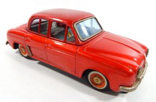 1962 Bandai Japan Friction Tin Litho Red Sedan Model No Box 2