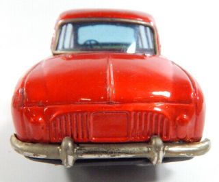 1962 Bandai Japan Friction Tin Litho Red Sedan Model No Box 5