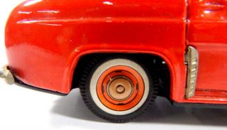 1962 Bandai Japan Friction Tin Litho Red Sedan Model No Box 6