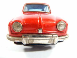 1962 Bandai Japan Friction Tin Litho Red Sedan Model No Box 7