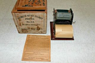 Antique Rare Automatic Rotary Cylinder Printing Press No.  2a - In Crate