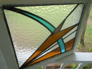 PLA - 313 Pretty Art Deco Leaded Stained Glass Windows F/England 2 Windows 1 Price 12