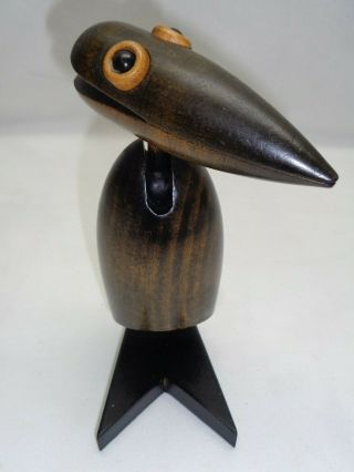 VTG DANISH MOD BIRD FIGURE Business / Recipe Card Holder Art Deco Hagenauer Era 10