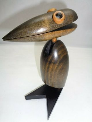 VTG DANISH MOD BIRD FIGURE Business / Recipe Card Holder Art Deco Hagenauer Era 2