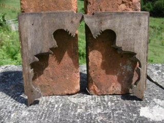 Pr 19thc ARCHITECTURAL GOTHIC OAK CARVED WINGED GRIFFIN BRACKETS C.  1860 7