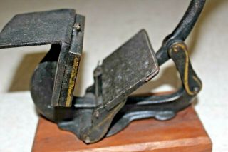 Small Antique Cast Iron Business Card Printing Block Press Vintage Rare 7
