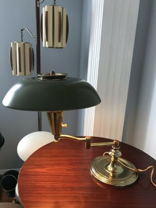Vintage Mid Century Modern Laurel Brass Swinging Arm Table Lamp Mcm Light Atomic