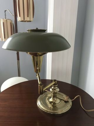 Vintage Mid Century Modern Laurel Brass Swinging Arm Table Lamp MCM Light Atomic 3