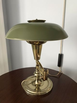 Vintage Mid Century Modern Laurel Brass Swinging Arm Table Lamp MCM Light Atomic 5