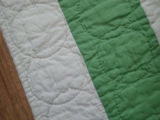 VINTAGE 30s Green & White Applique Butterfly QUILT Provenance 7
