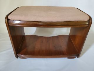 Vintage Antique Vanity Bench Piano Seat Foot Stool Chair Art Deco Vintage 2