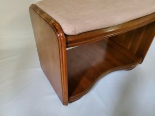 Vintage Antique Vanity Bench Piano Seat Foot Stool Chair Art Deco Vintage 4