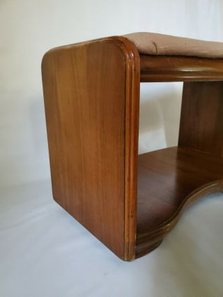 Vintage Antique Vanity Bench Piano Seat Foot Stool Chair Art Deco Vintage 6