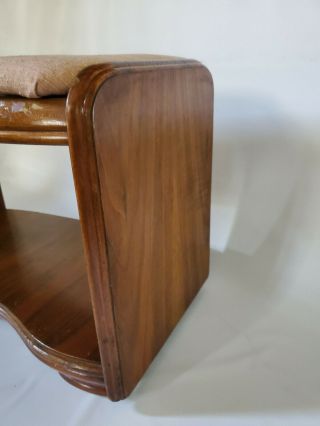 Vintage Antique Vanity Bench Piano Seat Foot Stool Chair Art Deco Vintage 8