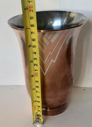 Christofle Dinanderie Art Deco Vase French Mixed Metals Antique Luc Lanel 11