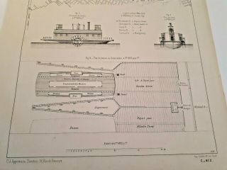 rare 1869 print york map ferry brooklyn manhattan plan 2