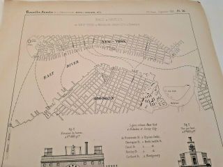 rare 1869 print york map ferry brooklyn manhattan plan 3
